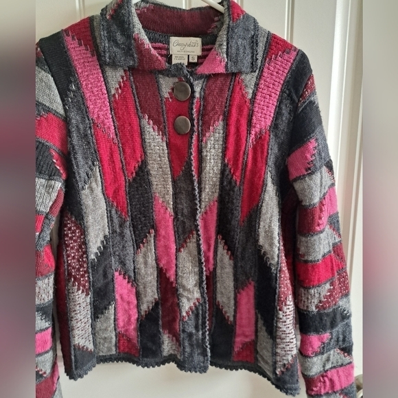 VTG CHESSY LEWIS knit cardigan sweater Wool blend COTTAGE CORE coastal BOHO S - Picture 5 of 7
